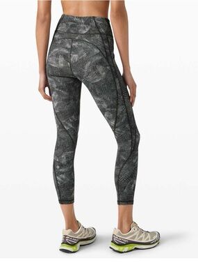 lululemon athletica Black & Gray Patterned Leggings